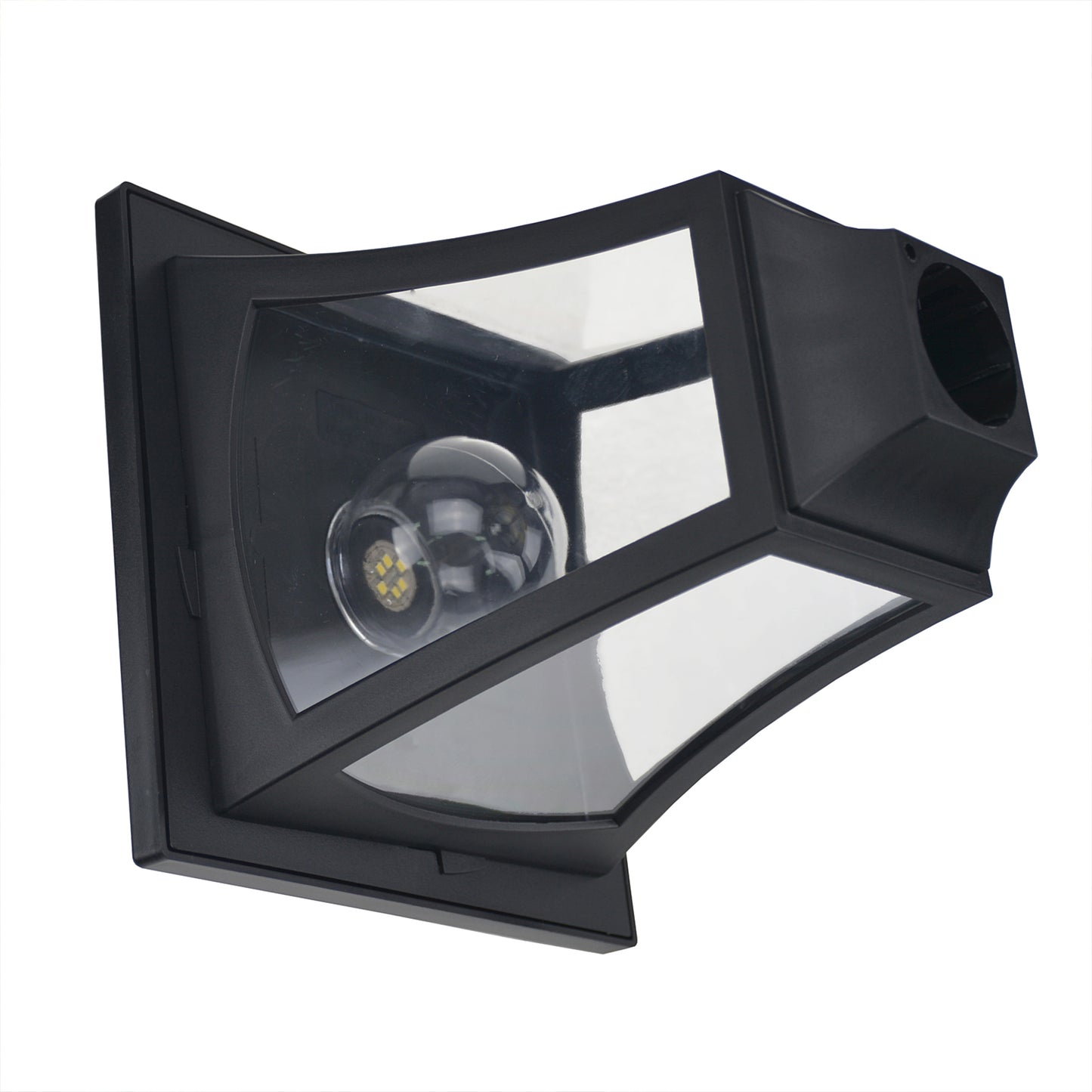 Outsunny Farol Solar de Jardín con 3 Luces LED Impermeable IP44 Sensor de Noche Farola de Exterior para Camino Terraza Patio 51,5x47x182,5 cm Negro