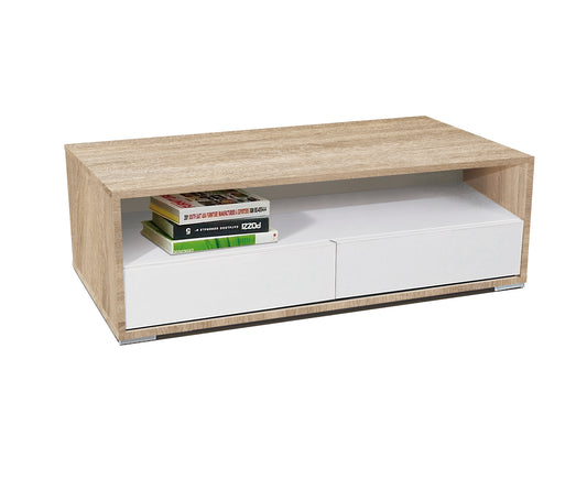 Mesa Centro - 2 Cajones - Venprodin - 41x103x51cm - Cambrian-blanco