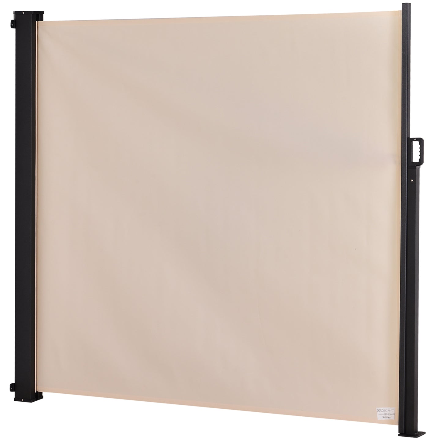 Outsunny Toldo Lateral Retráctil Exterior 350x180cm Pantalla de Privacidad contra Sol Viento Visión para Jardín Patio Balcón Tejado Hecho de Aluminio Poliéster Montar Utilizar Fácil Beige