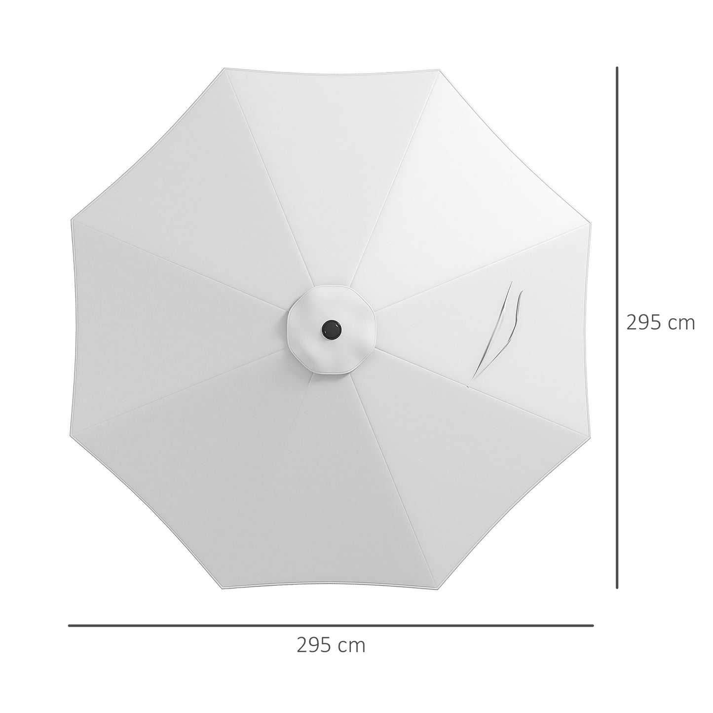 Outsunny Toldo de Recambio de Sombrilla de 3 m Toldo de Repuesto para Sombrilla de Patio con Ventilación Superior Cubierta de Repuesto para Parasol de Poliéster para Exteriores Blanco