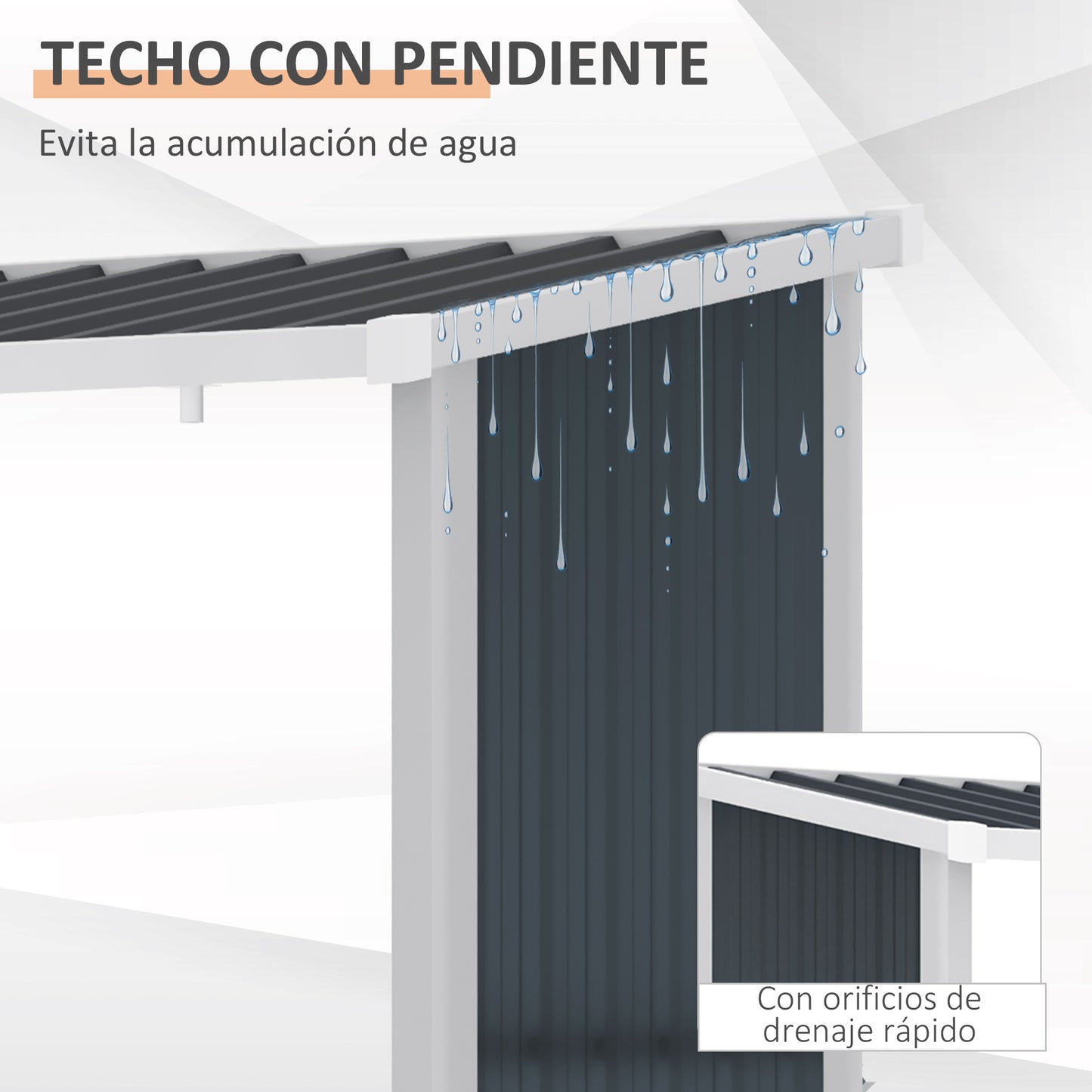 Outsunny Casetilla para Leña Acero Galvanizado Cobertizo Leñero de Almacenamiento de Troncos con Techo Inclinado para Jardín Terraza Exterior 185x84x133,5/148,5 cm Gris