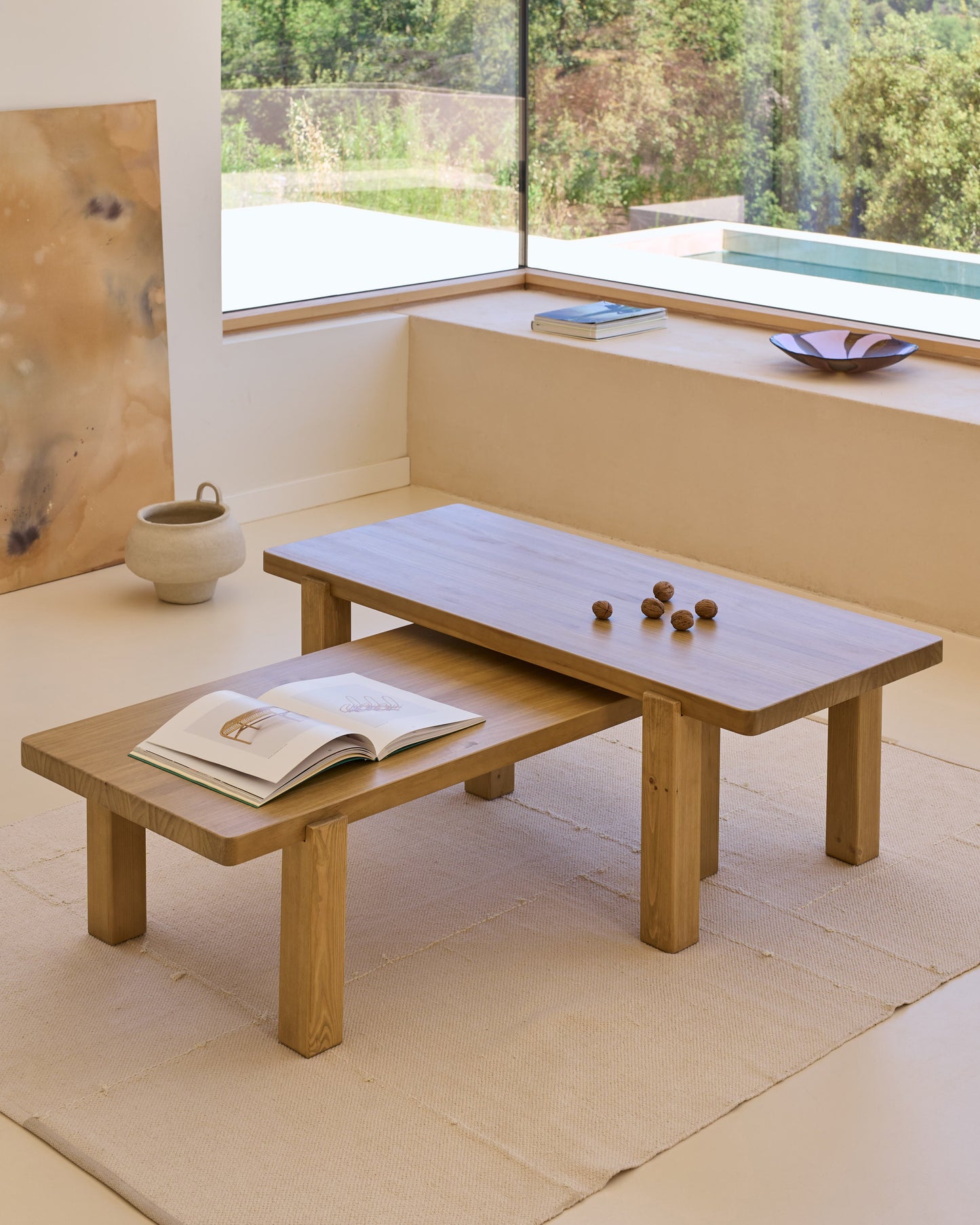 Mesa de centro Bille Natural 120 cm Altura 42 cm - Hannun