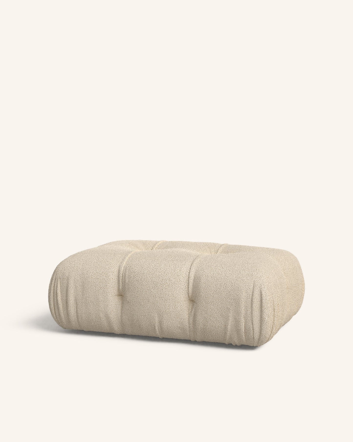 Puf reposapiés Bozco Beige bouclé 66 x 99 cm - Hannun