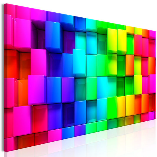 Colourful Cubes (1 Part) Narrow 120x40 - Bimago