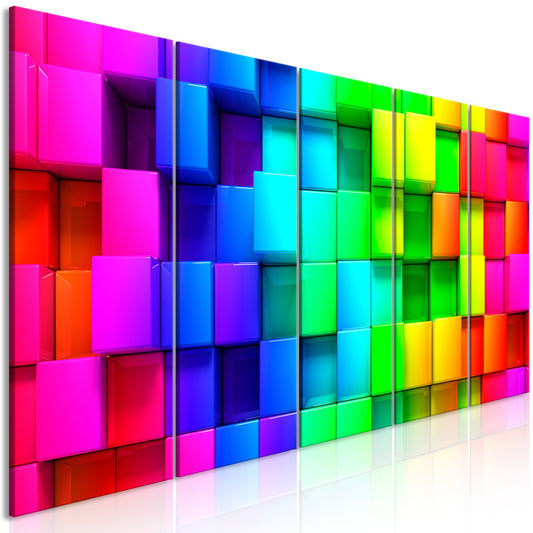 Colourful Cubes (5 Parts) Narrow 200x80 - Bimago