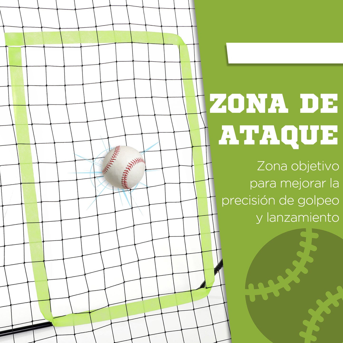 HOMCOM Red de Béisbol Red de Práctica de Béisbol y Softbol con Marco Metálico y Ganchos para Entrenamiento de Fútbol Tenis 123x90x174 cm Negro