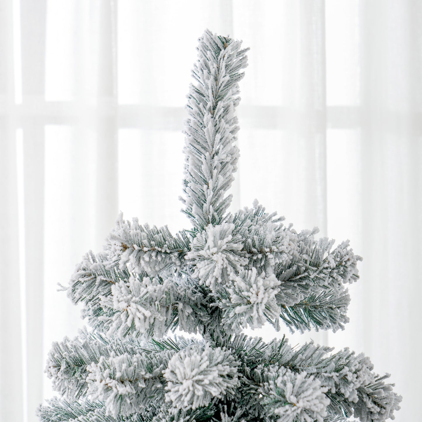 HOMCOM Árbol de Navidad 180 cm Árbol de Navidad Artificial Nevado con 627 Ramas y Soporte de Metal Árbol de Navideño para Salón Verde y Blanco