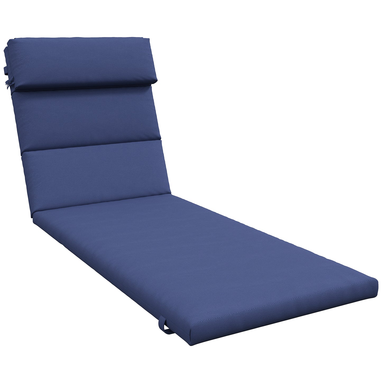 Outsunny Cojín para Tumbona 196x63x6 cm Colchoneta para Tumbona de Algodón con Tela Hidrófuga Cojín de Asiento y Respaldo para Jardín Terraza Balcón Azul Oscuro