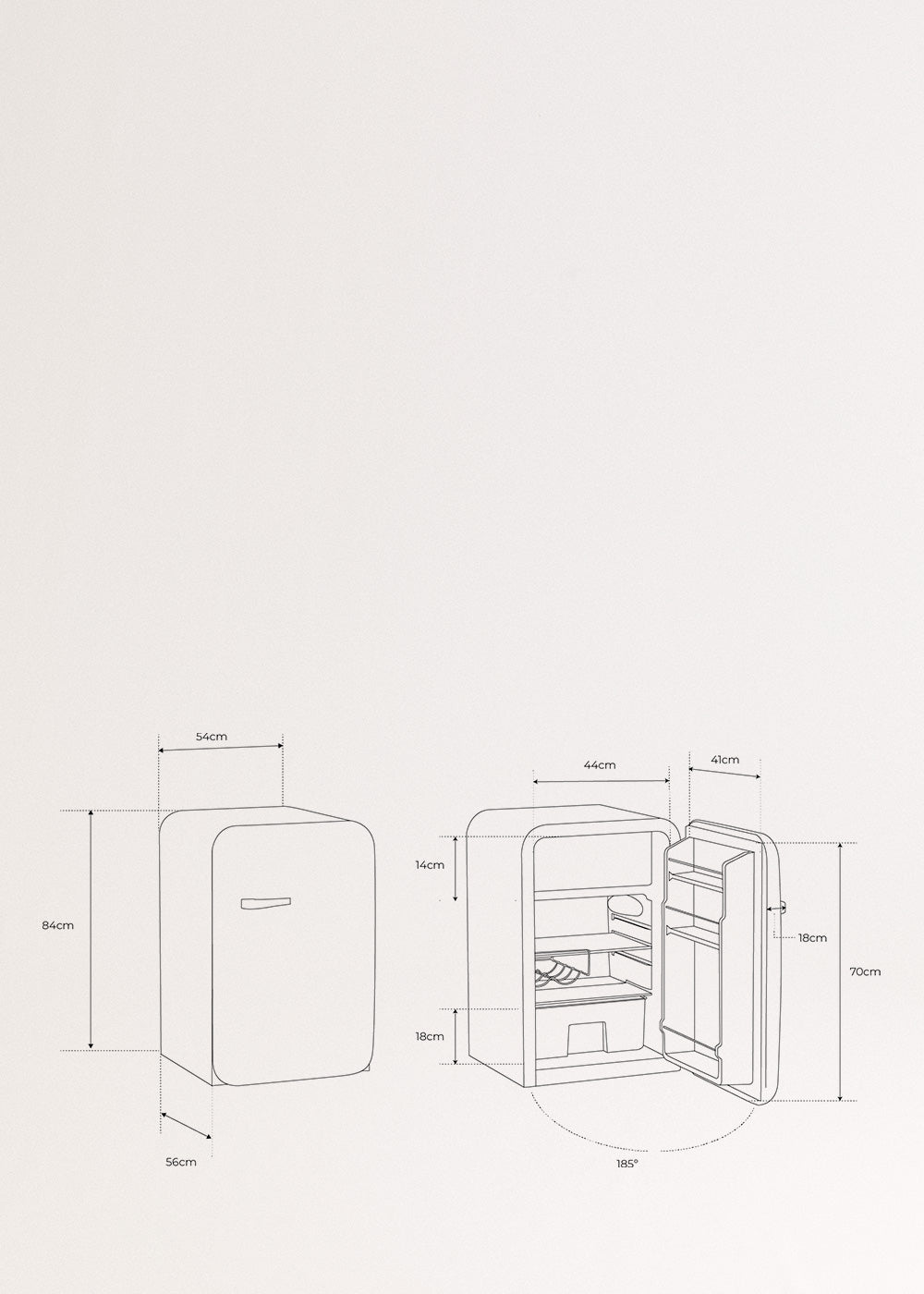 FRIDGE RETRO 107L - Frigorífico de estilo retro