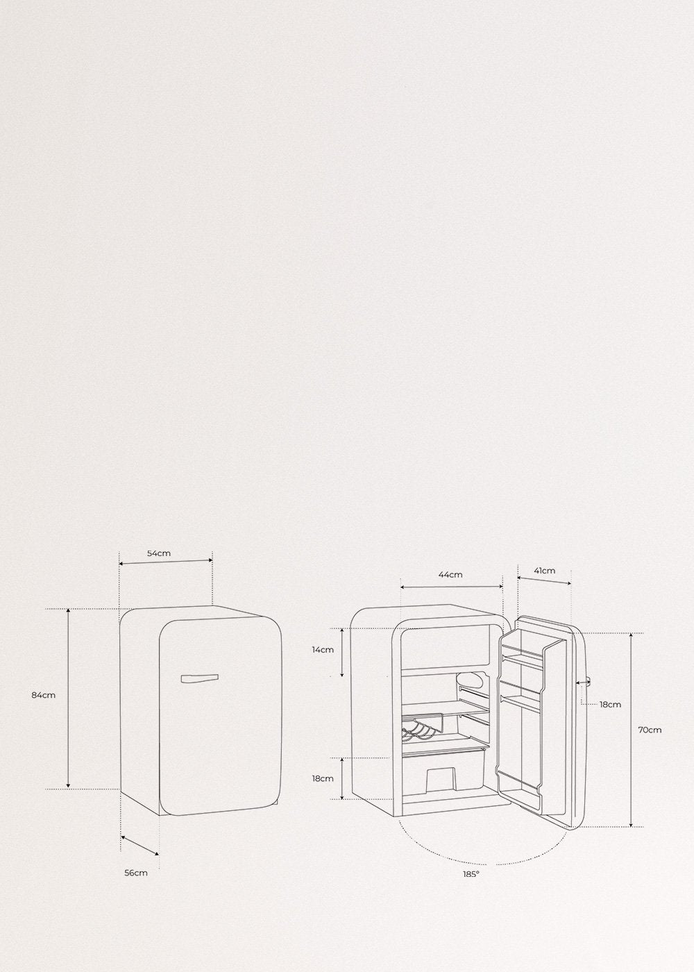 FRIDGE RETRO 107L - Frigorífico de estilo retro