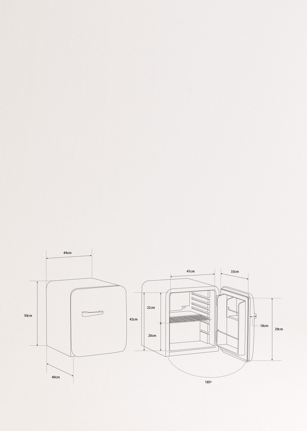 FRIDGE RETRO 48L - Frigorífico de estilo retro