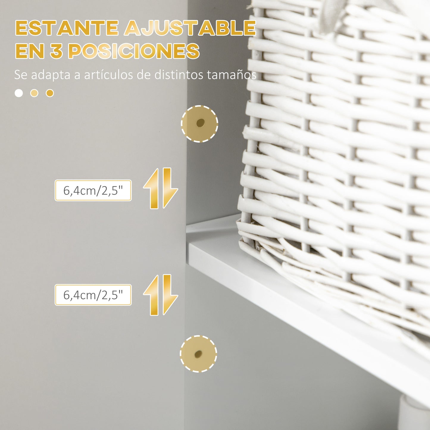 kleankin Columna de Baño Mueble Auxiliar de Baño Armario de Baño con 2 Puertas Compartimiento y Estantes Ajustables Antivuelco Estilo Moderno 30x30x170,7 cm Blanco