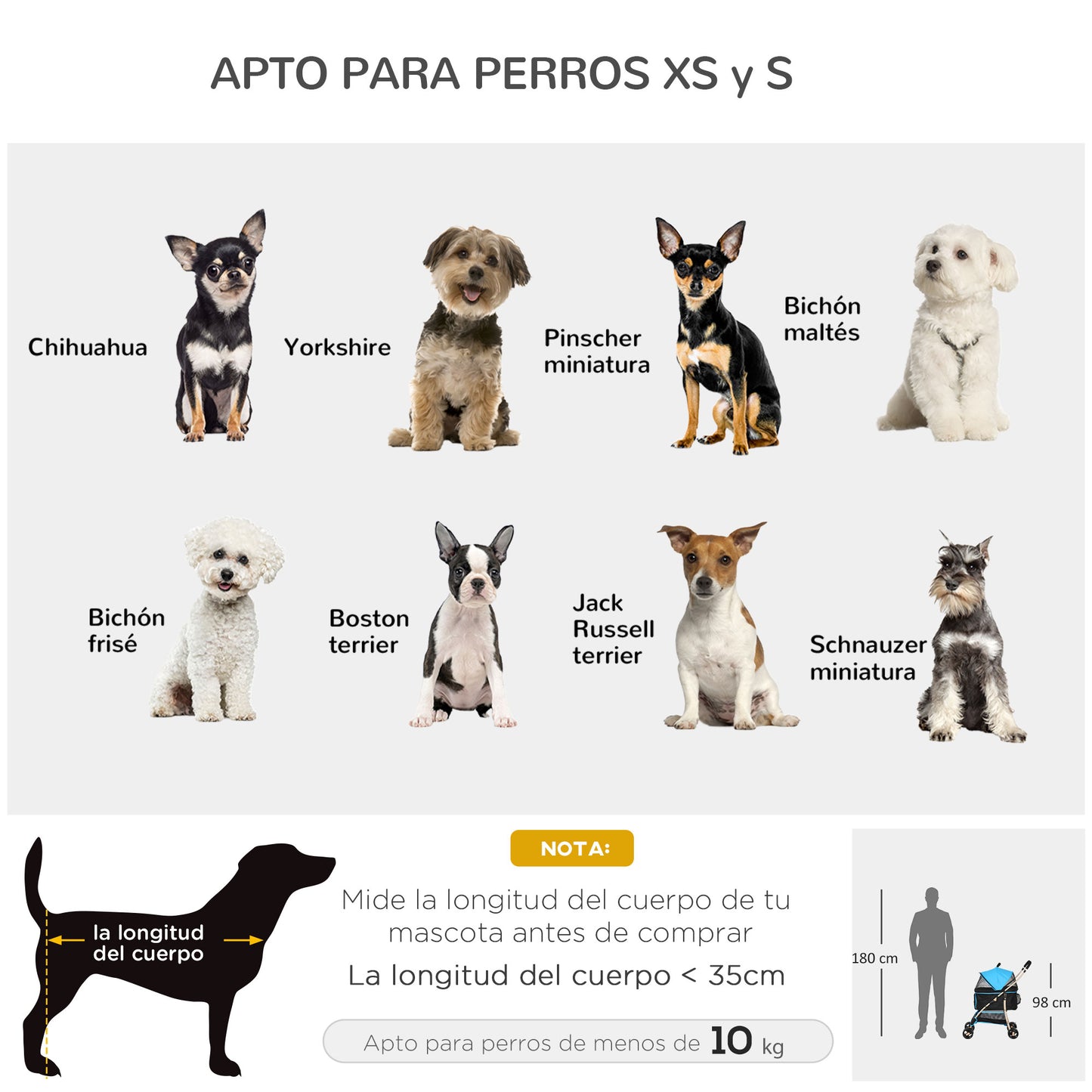 PawHut Carrito para Perros Plegable 3 en 1 Cochecito para Mascotas Carrito para Perros Pequeños con Vagón Desmontable Cesta de Almacenaje Correas de Seguridad y Cojín Azul