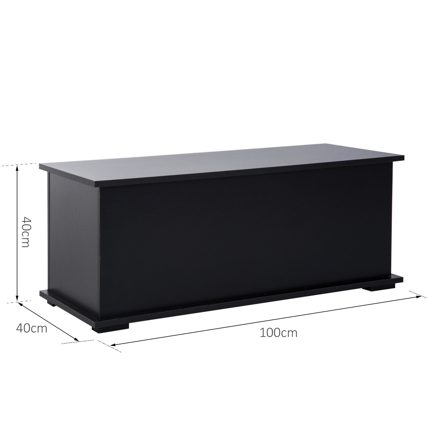 HOMCOM Baúl de Almacenamiento de Madera Arcón de Almacenamiento con Tapa Carga Máx. 60 kg para Dormitorio Salón 100x40x40 cm Negro