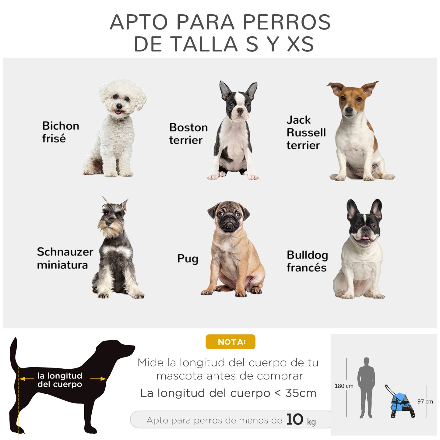 PawHut Carrito para Perros Plegable Cochecito para Mascotas Cochecito para Perros Pequeños con Ventanas de Malla Cojín Lavable Correas de Seguridad y Marco de Acero Azul