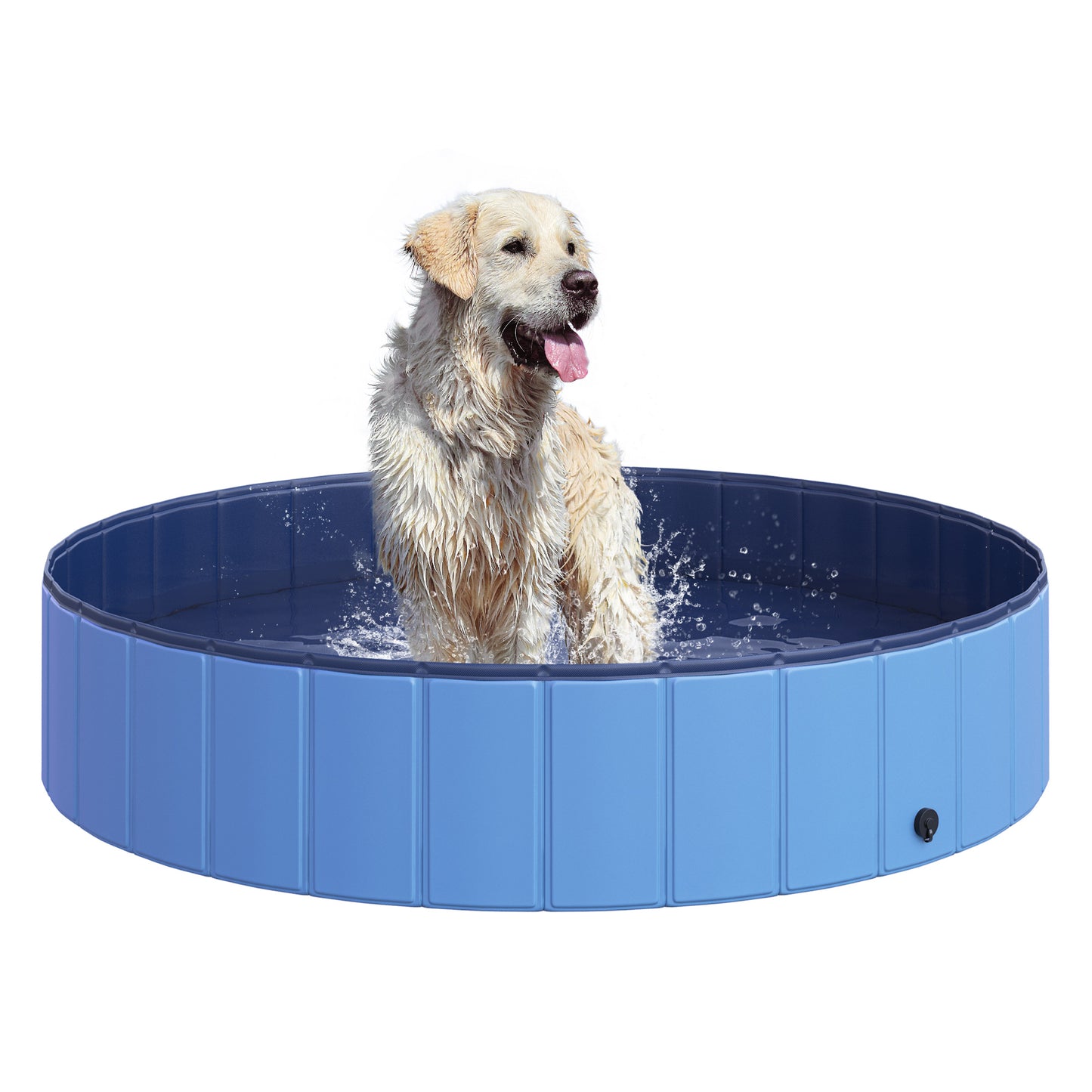 PawHut Piscina Plegable para Perros Ø140x30 cm Bañera para Mascotas Gatos de PVC Antideslizante Resistente al Desgaste Adecuado para Interior y Exterior Azul