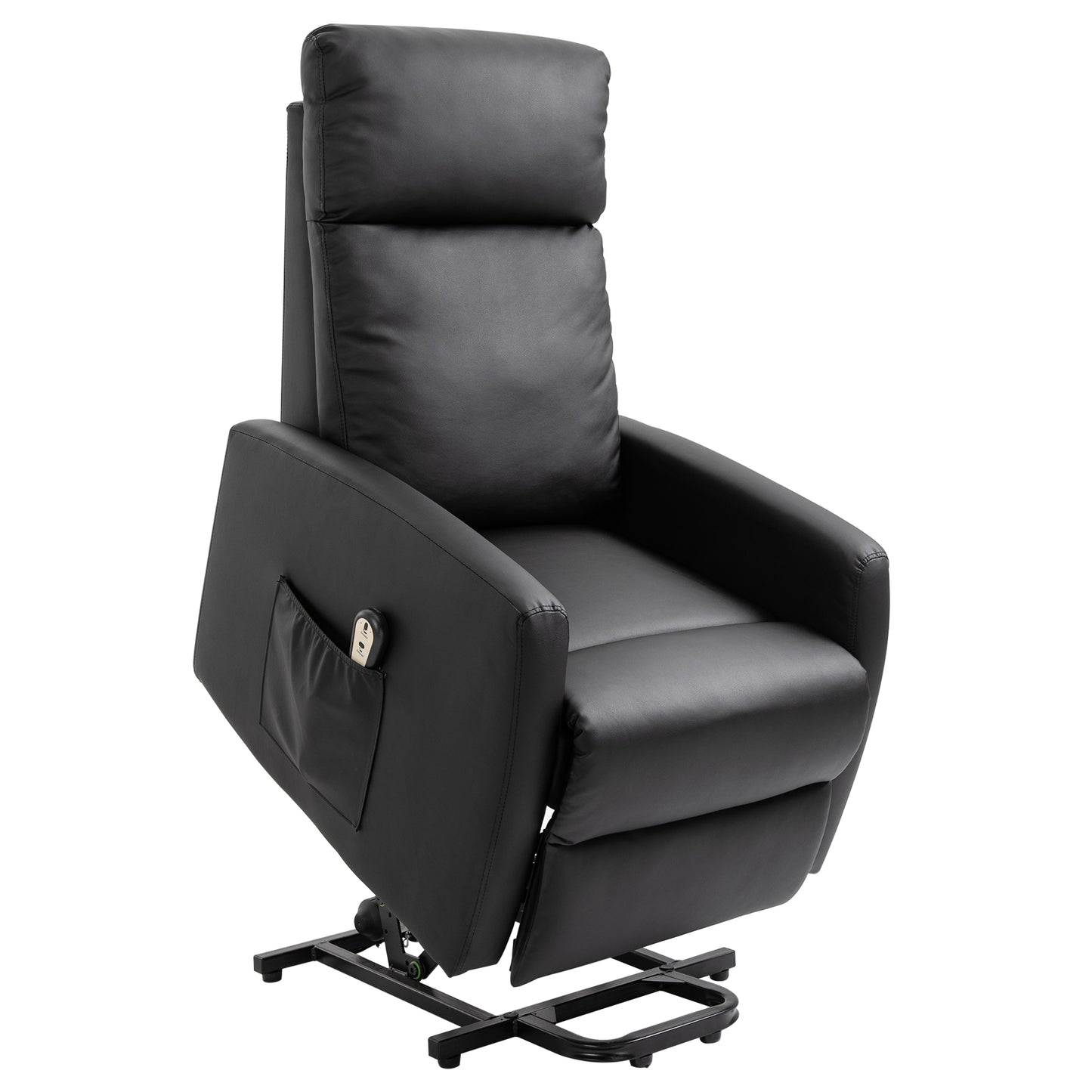 HOMCOM Sillón Levanta Personas Sillón Relax Eléctrico Sillón Elevador Reclinable 145° con Control Remoto Reposapiés para Personas Mayores 67x95x105 cm Negro