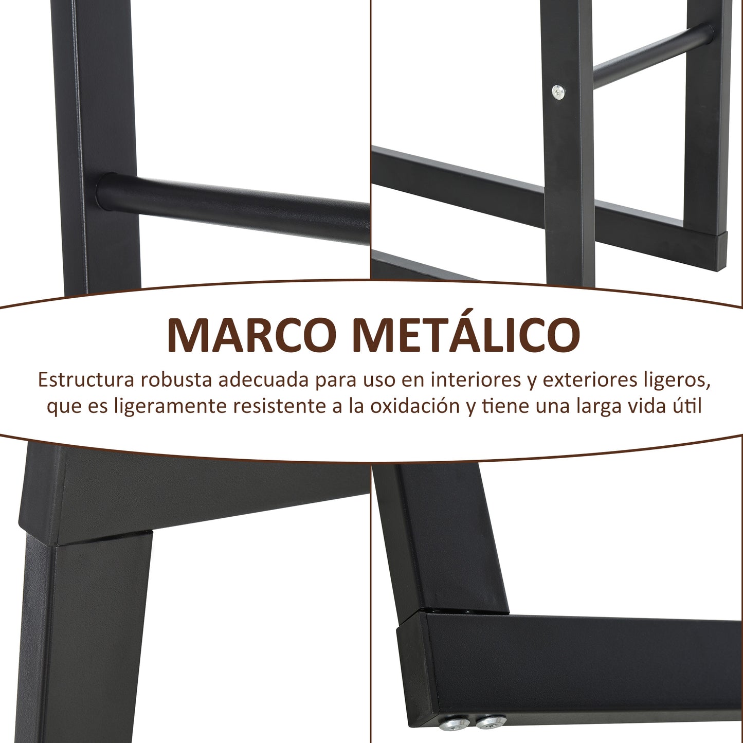 HOMCOM Soporte para Leña Estante de Leña Metálico Leñero de Exterior de Metal para Interior y Exterior Carga 100 kg 40x25x100 cm Negro