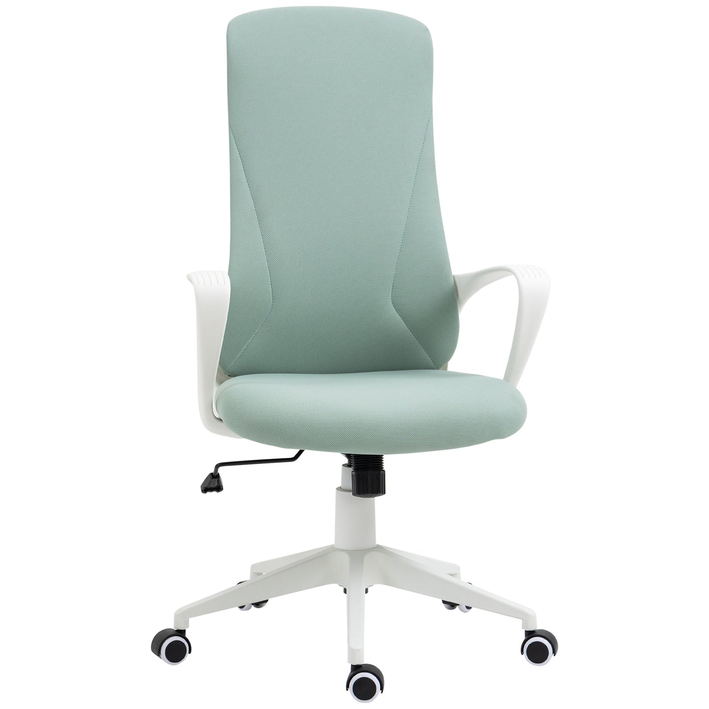 Vinsetto Silla de Oficina Giratoria Silla de Escritorio Juvenil con Altura Ajustable Función de Basculante Reposabrazos y Respaldo Alto 62x56x110-119,5 cm Verde