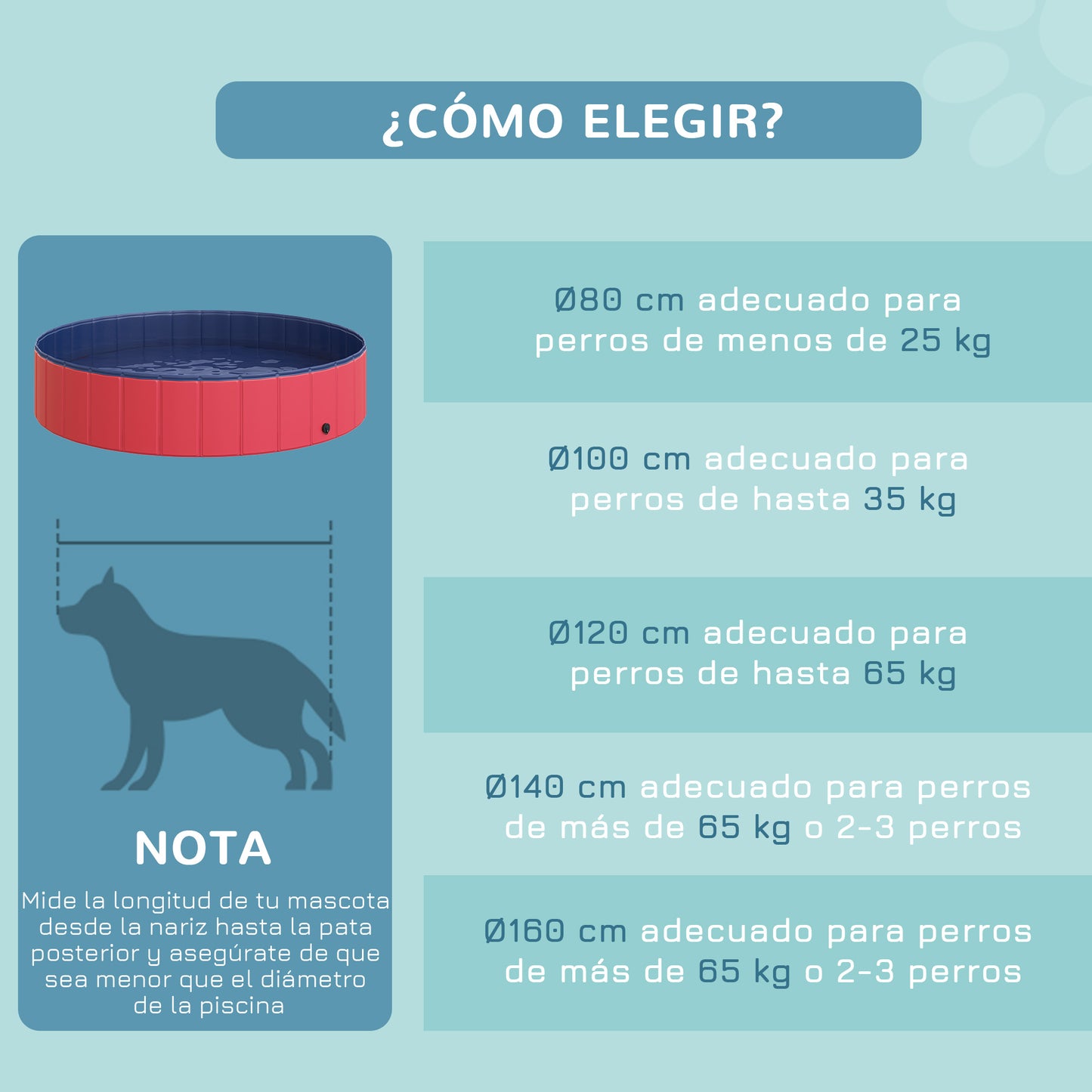 PawHut Piscina Plegable para Perros Ø140x30 cm Bañera para Mascotas Gatos de PVC Antideslizante Resistente al Desgaste Adecuado para Interior y Exterior Rojo