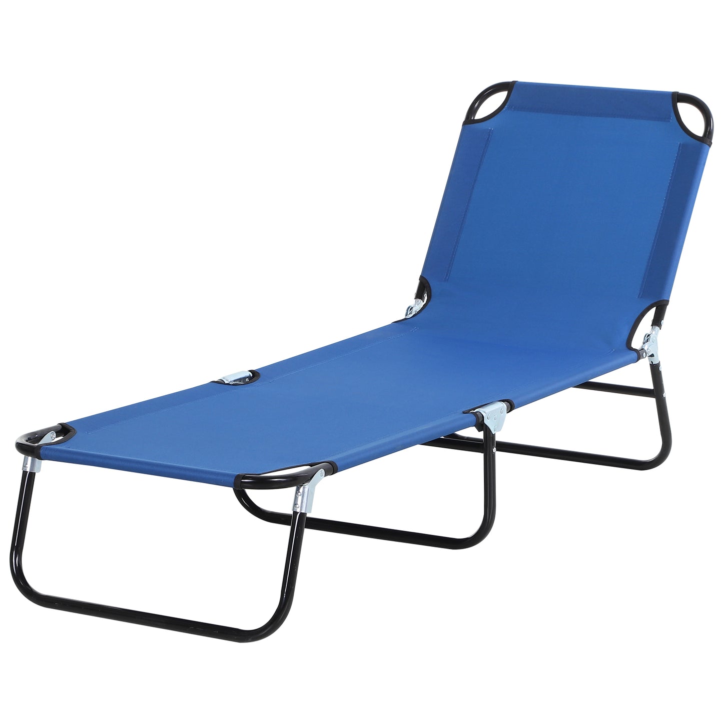 Outsunny Tumbona Plegable Reclinable con Ángulo Ajustable de 5 Posiciones para Jardín Exterior Piscina Terraza Camping Carga 120 kg 188x56x28 cm Azul