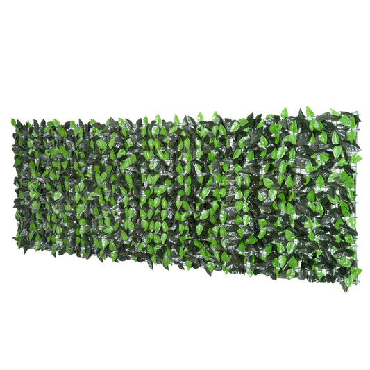 Outsunny Seto Artificial en Rollo 3x1 m Pantalla de Cerca de Privacidad para Balcón Valla Jardín Exterior Planta Decorativa de Pared PE Verde