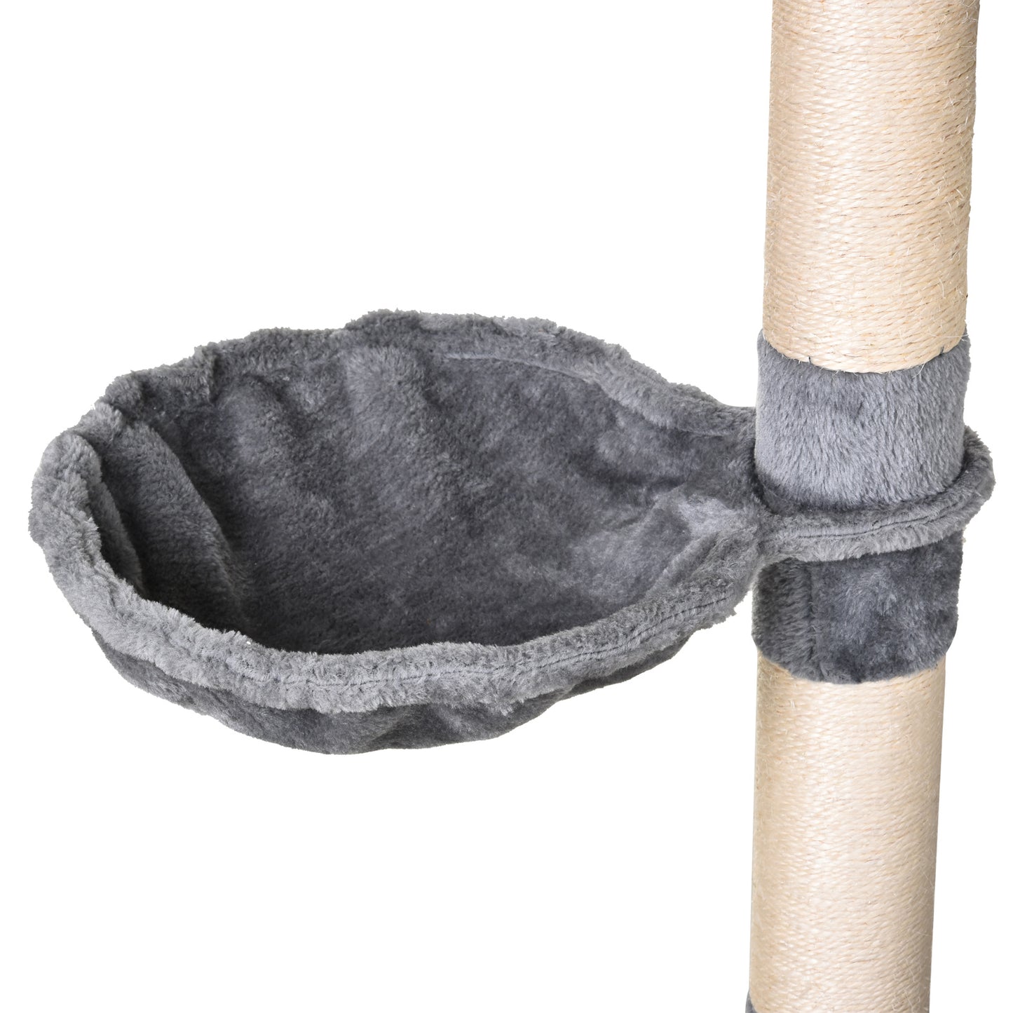 PawHut Árbol Rascador para Gatos 154 cm de Altura Torre para Gatos con Plataformas Túnel Hamaca y Postes de Rascado de Sisal 60x40x154 cm Gris