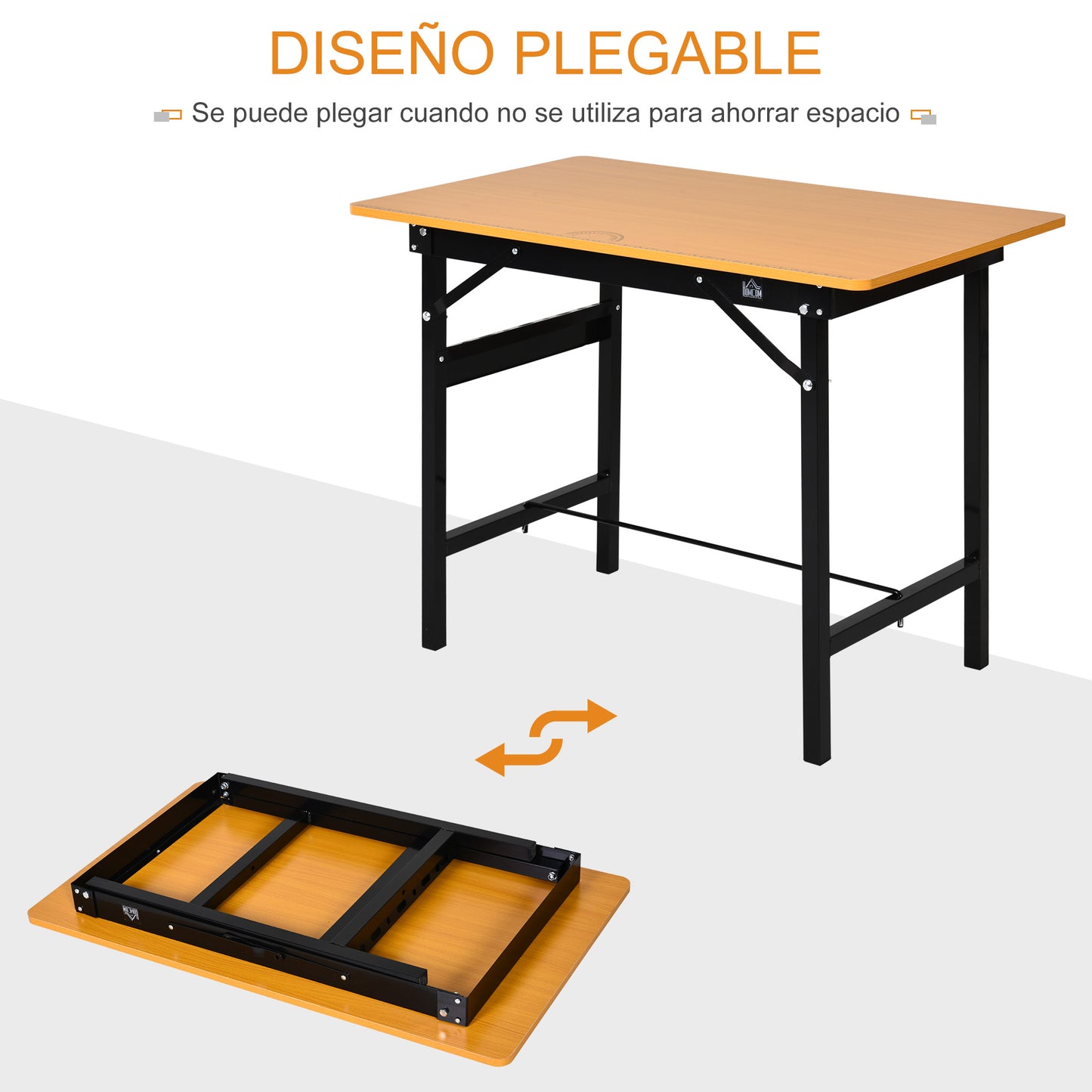 HOMCOM Banco de Trabajo Plegable Mesa de Trabajo Plegable con Regla Transportador Carga 100 kg 100x60x75,5 cm Natural y Negro