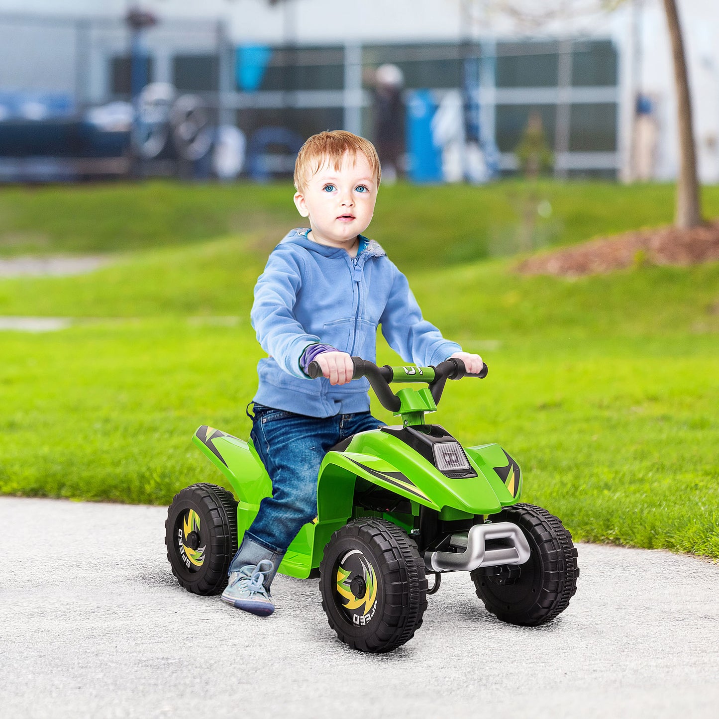 HOMCOM Quad Eléctrico para Niños de 18-36 Meses Vehículo Eléctrico Cuatrimoto a Batería 6V con Avance y Retroceso Carga Máx. 20 kg 72x40x45,5 cm Verde