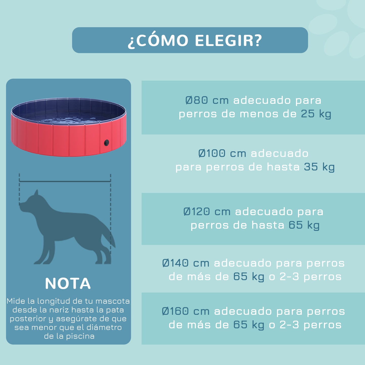 PawHut Piscina Plegable para Perros Gatos Ø120x30 cm Bañera Portátil para Mascotas PVC Antideslizante Múltiples Usos para Interiores y Exteriores Rojo