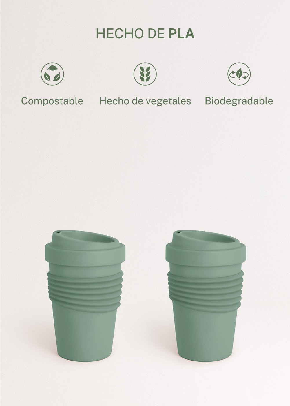 KITCHENWARE OUTDOOR ECO - Vaso con tapa para café de material reciclado