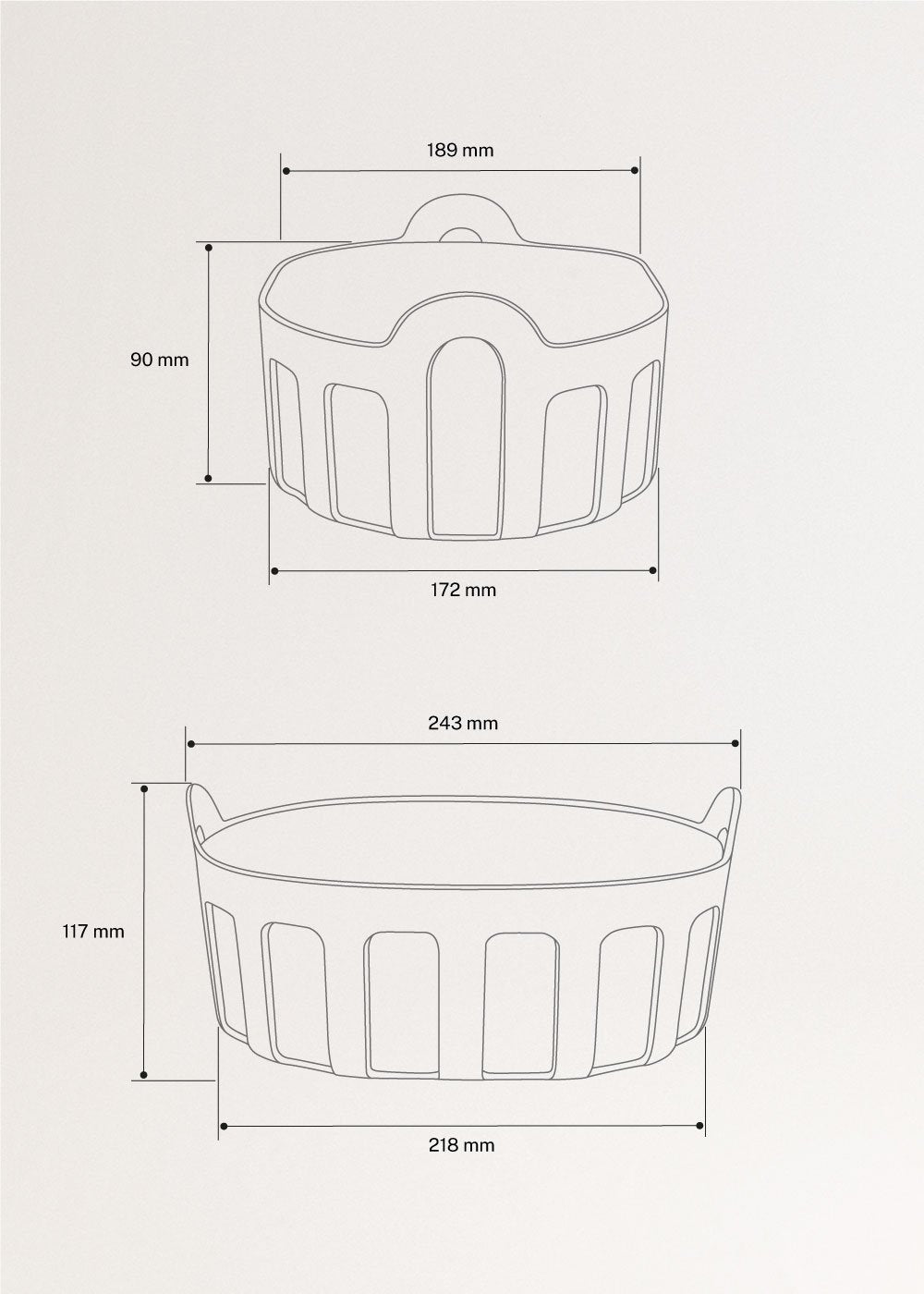 KITCHENWARE STUDIO - Cesta de pan con interior 100% algodón