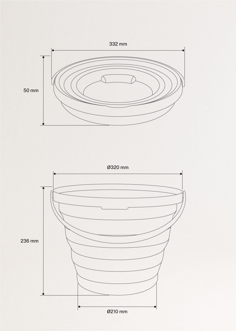 KITCHENWARE STUDIO - Cesta plegable multiusos 10L