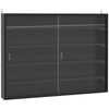 HOMCOM Vitrina de Pared Vitrina de Madera con Estantes Ajustables y 2 Puertas Correderas de Vidrio para Colecciones Perfumes Figuras de Decoración 80x9,5x60 cm Negro