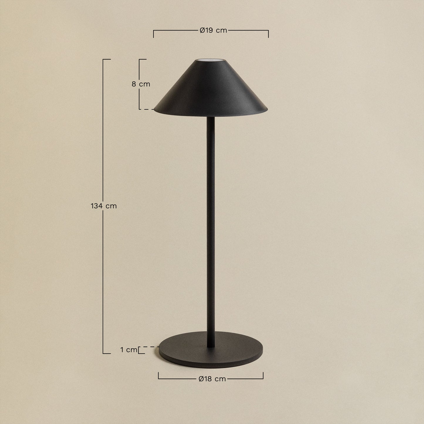 Lámpara de Pie LED Inalámbrica Asiev Negro -  SKLUM