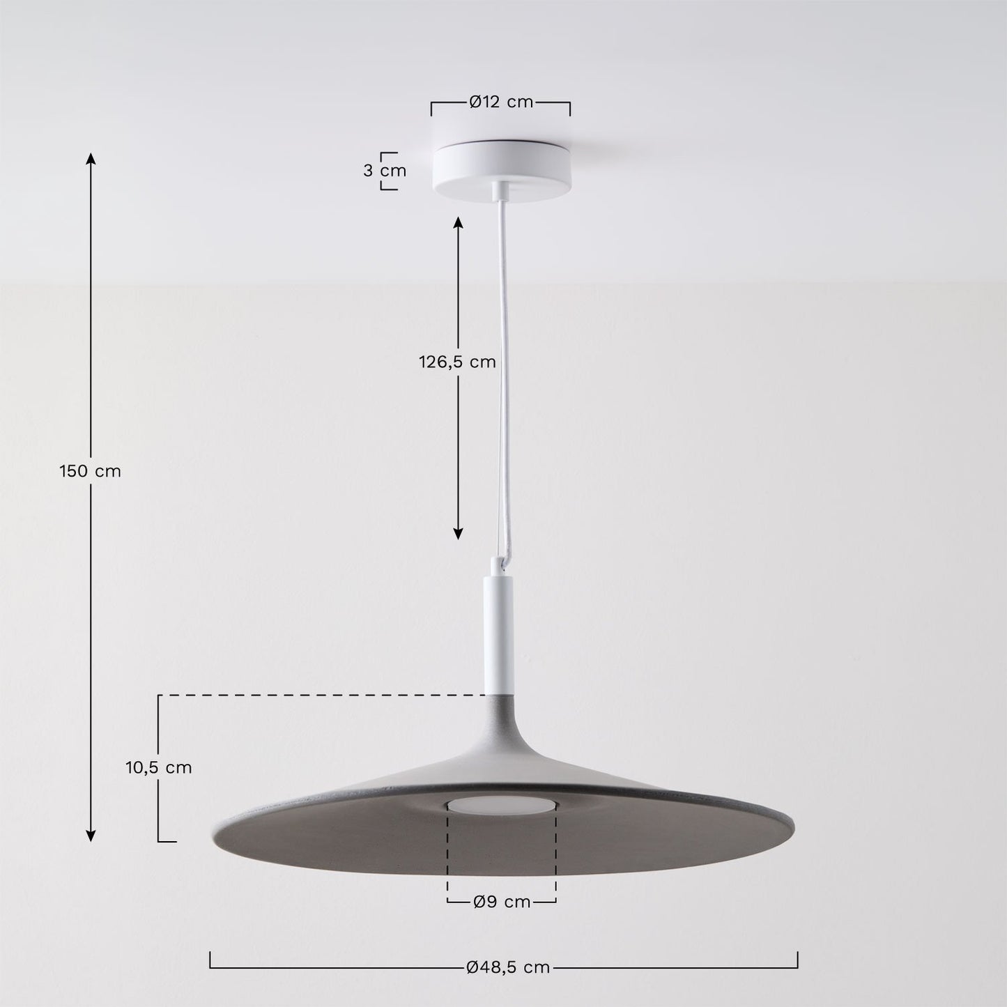 Lámpara de Techo LED en Cemento Kaula Gris Claro -  SKLUM