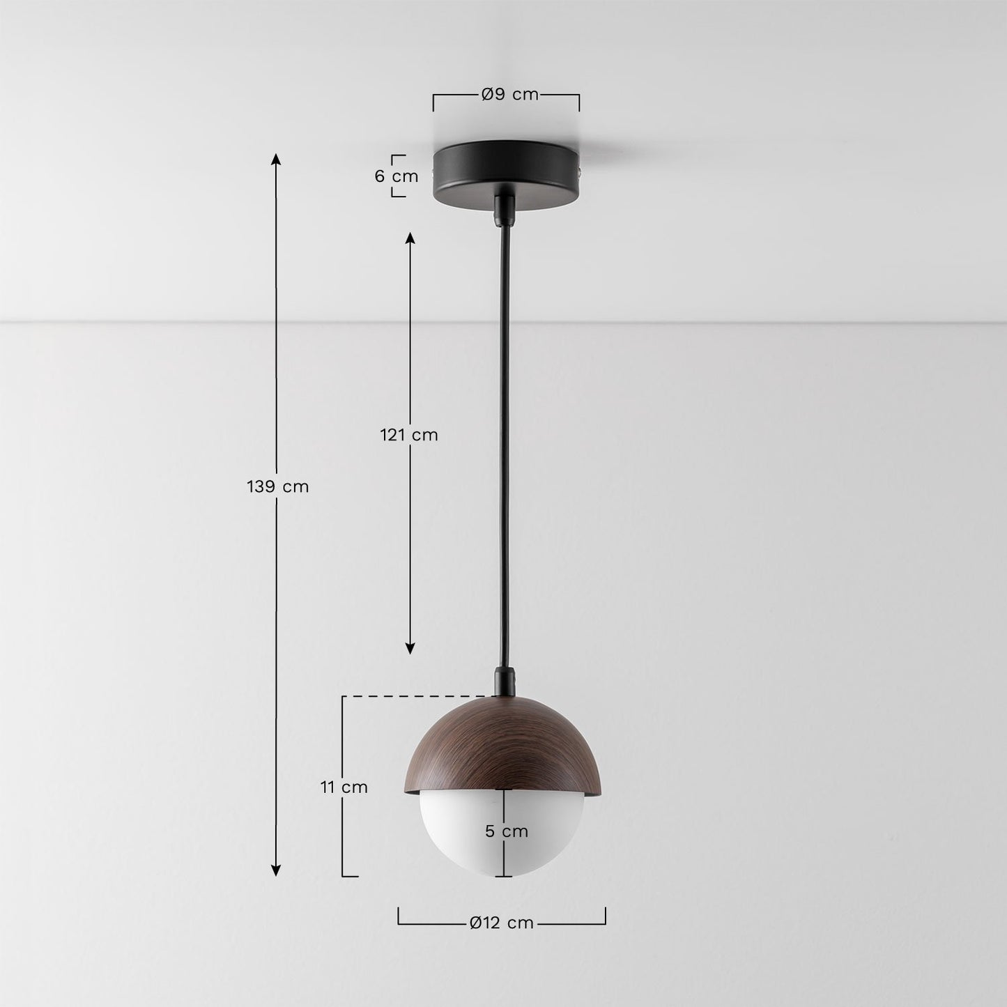 Lámpara de Techo para Exterior en Metal Birgit Negro -  SKLUM