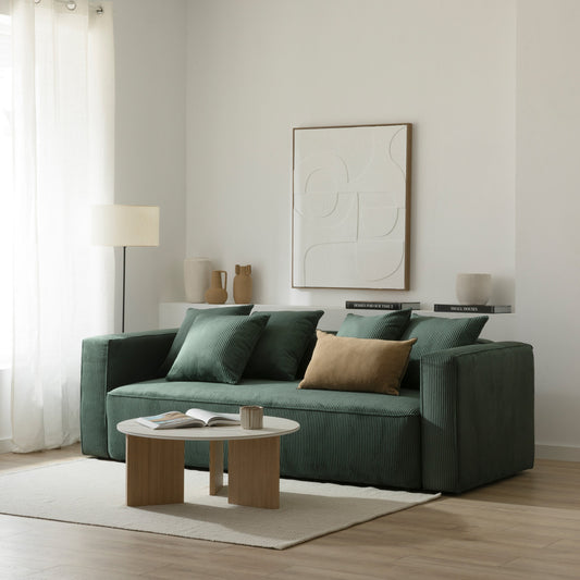 Sofá cama pana verde Livorno Verde - Kenay Home