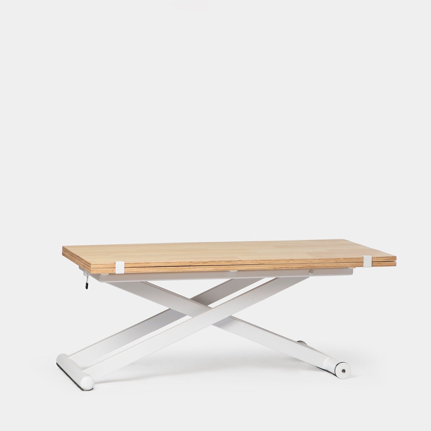 Mesa de centro elevable y extensible en madera de roble con pata blanca Tapi -  Klast