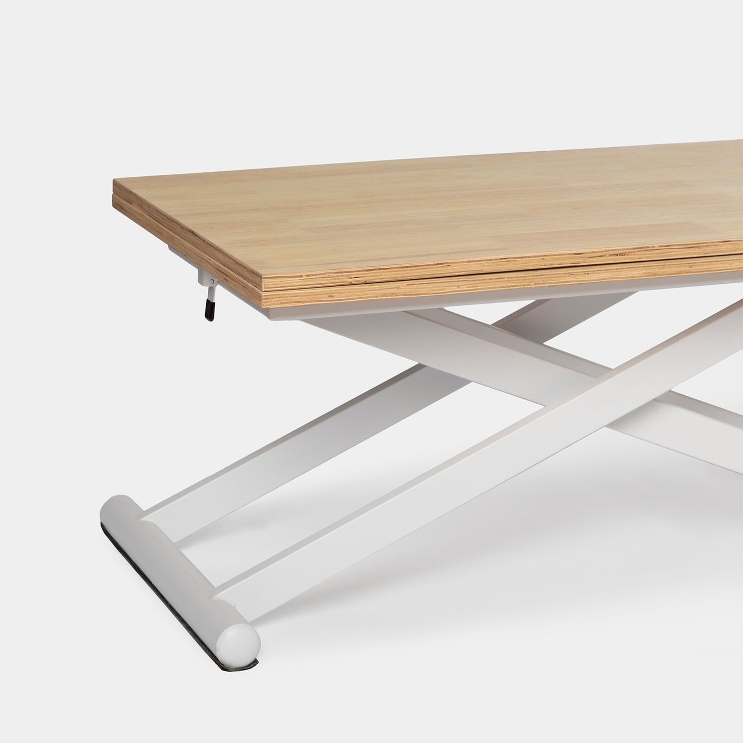 Mesa de centro elevable y extensible en madera de roble con pata blanca Tapi -  Klast