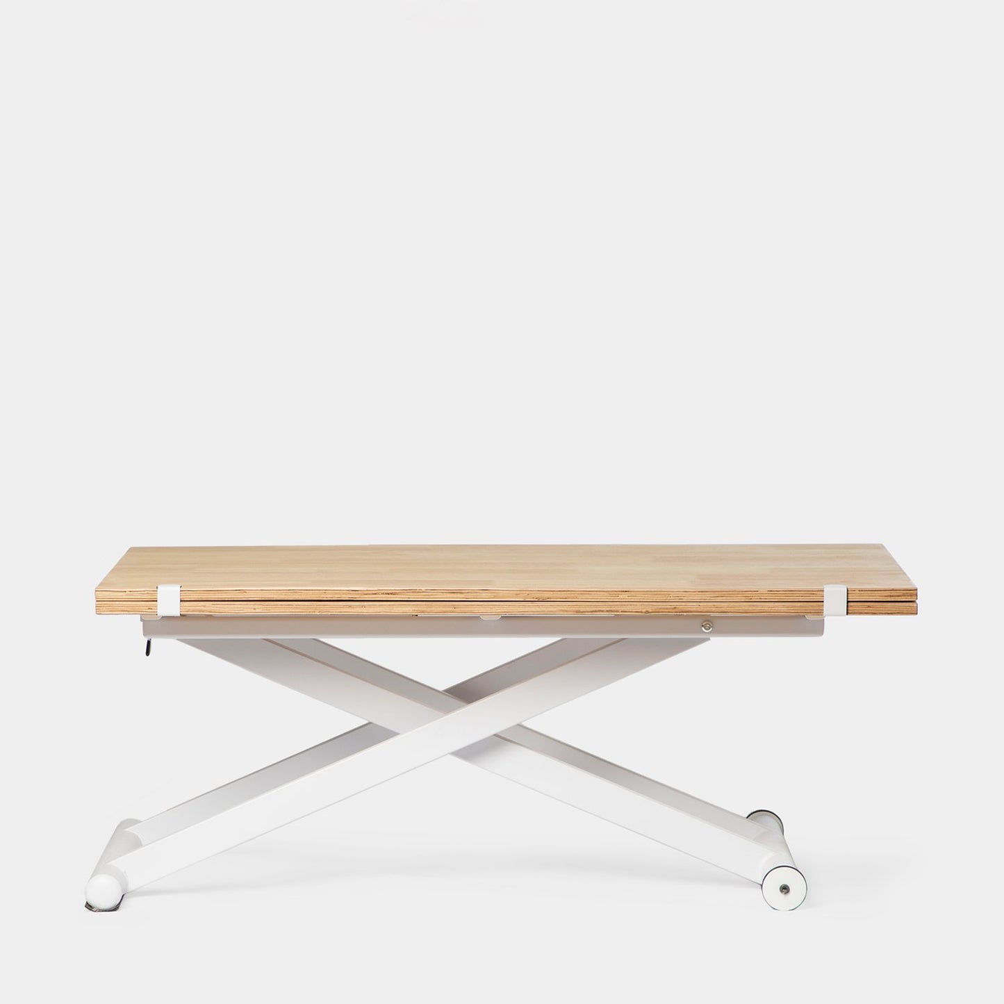 Mesa de centro elevable y extensible en madera de roble con pata blanca Tapi -  Klast