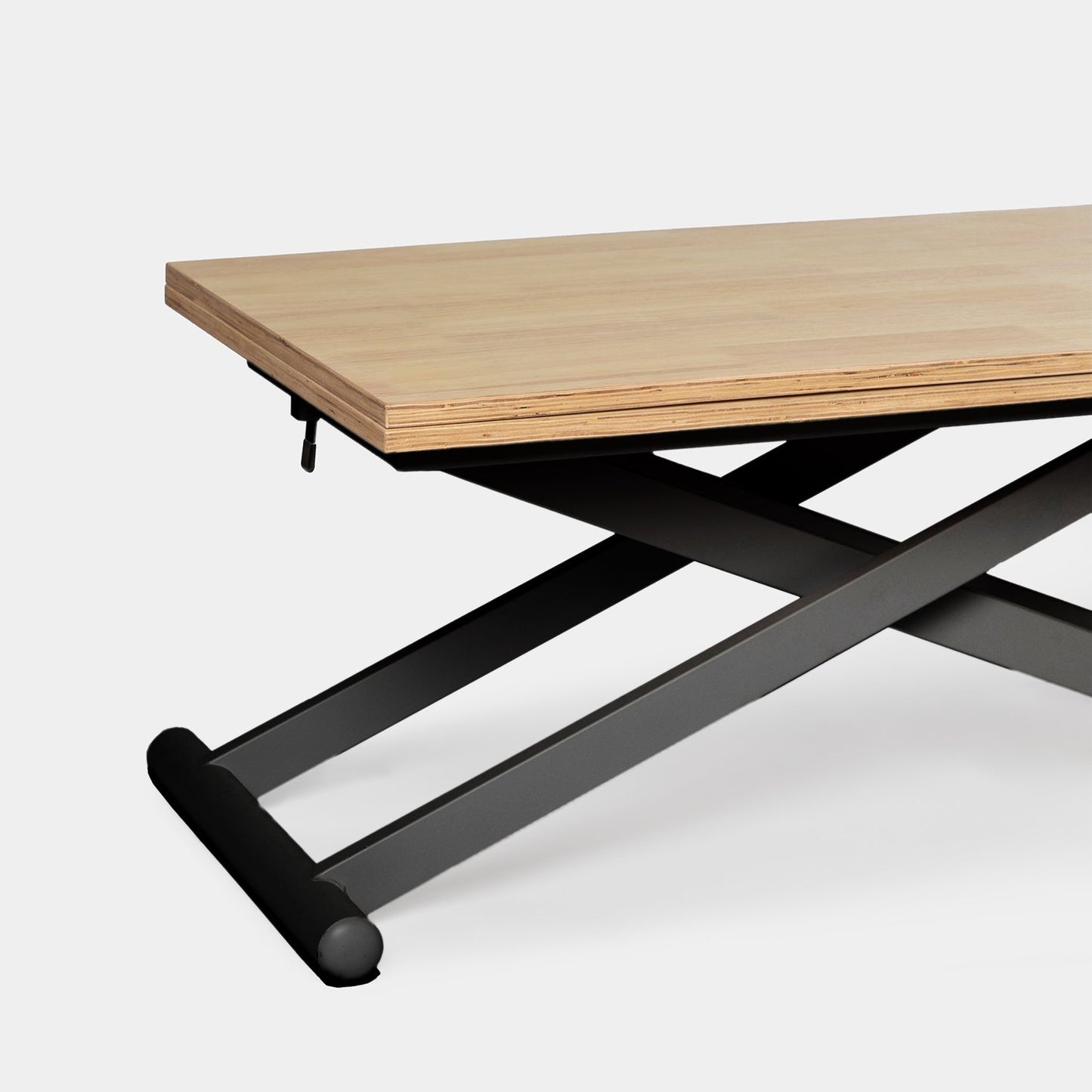 Mesa de centro elevable y extensible en madera de roble con pata negra Tapi -  Klast