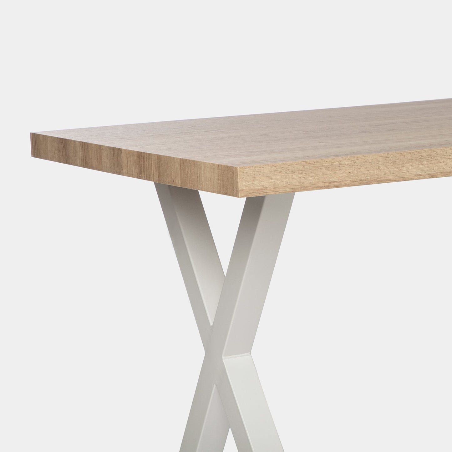 Mesa de comedor rectangular 135 en madera color natural con pata blanca Parks -  Klast