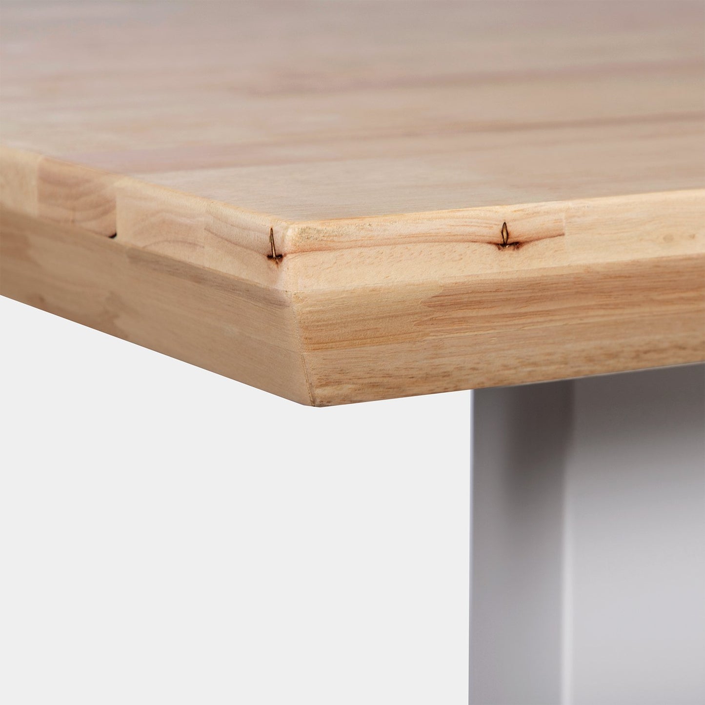 Mesa de comedor rectangular 150 en madera de roble con pata blanca Conor -  Klast