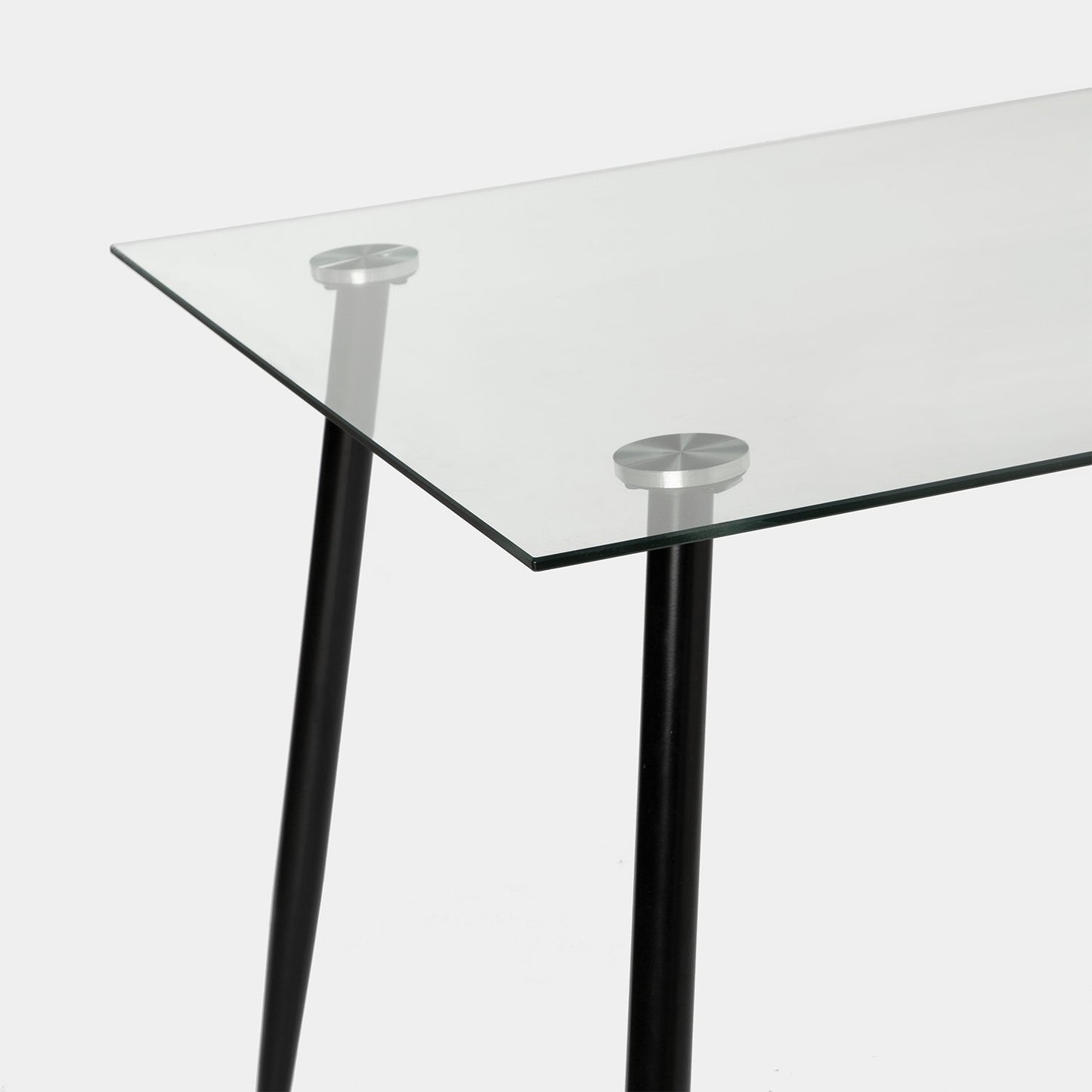 Mesa de comedor rectangular en cristal con pata negra Tary -  Klast