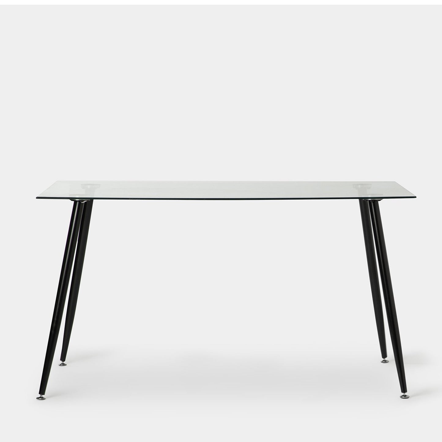 Mesa de comedor rectangular en cristal con pata negra Tary -  Klast