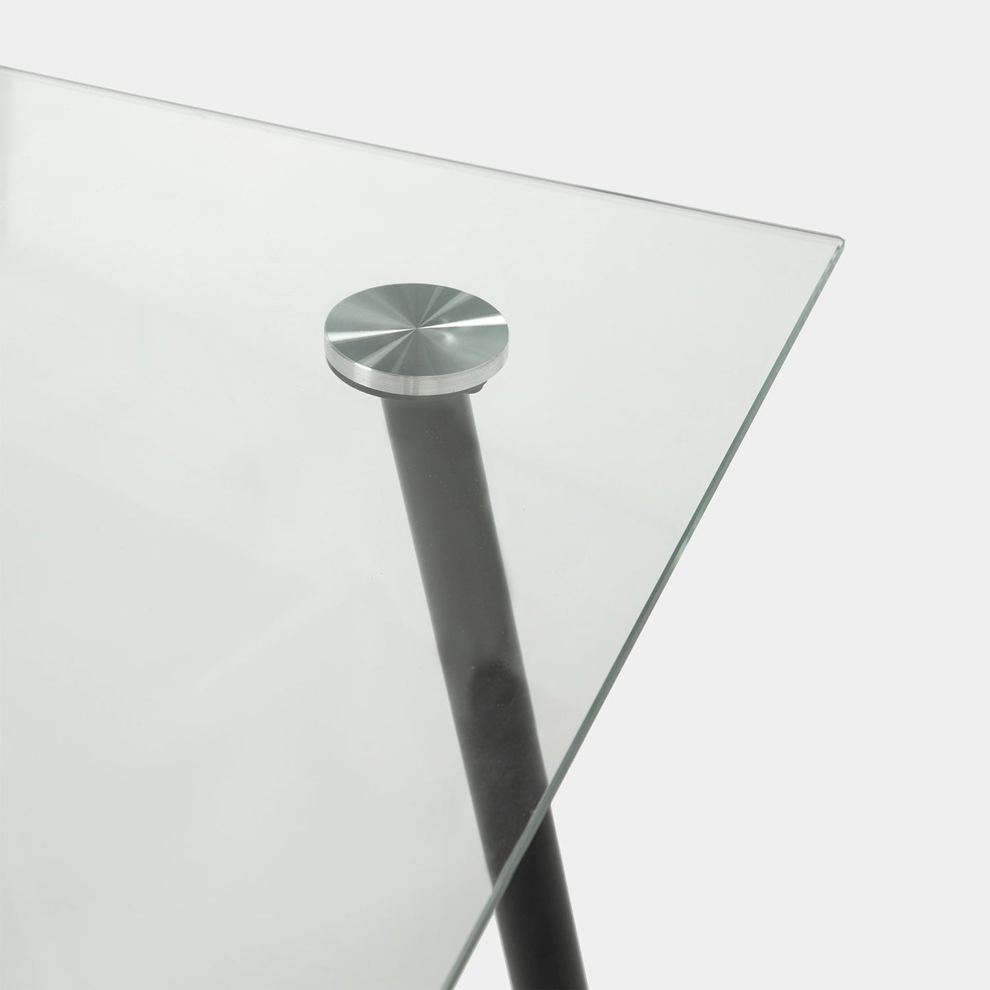 Mesa de comedor rectangular en cristal con pata negra Tary -  Klast