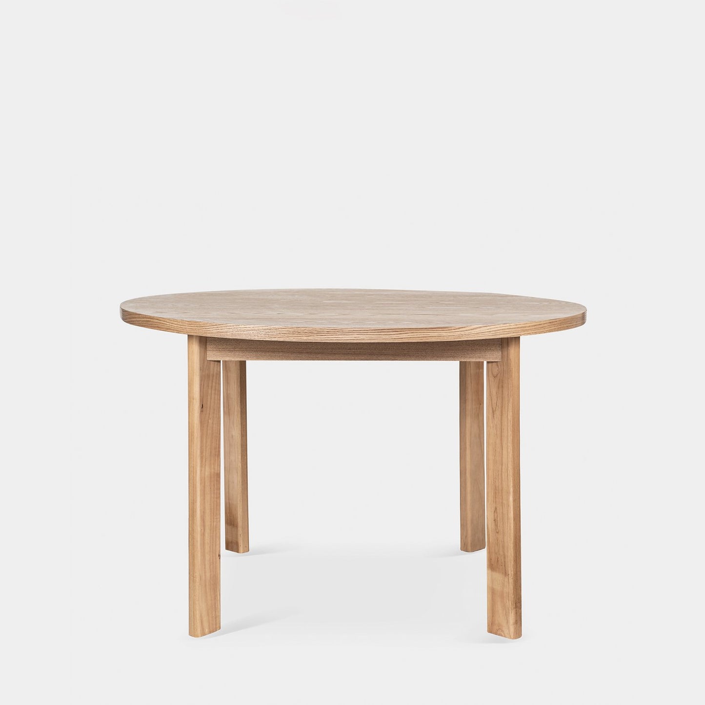 Mesa de comedor redonda Ø120 en chapa de fresno y madera de hevea Greta -  Klast