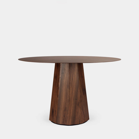 Mesa de comedor redonda Ø120 en madera color nogal Olivier -  Klast