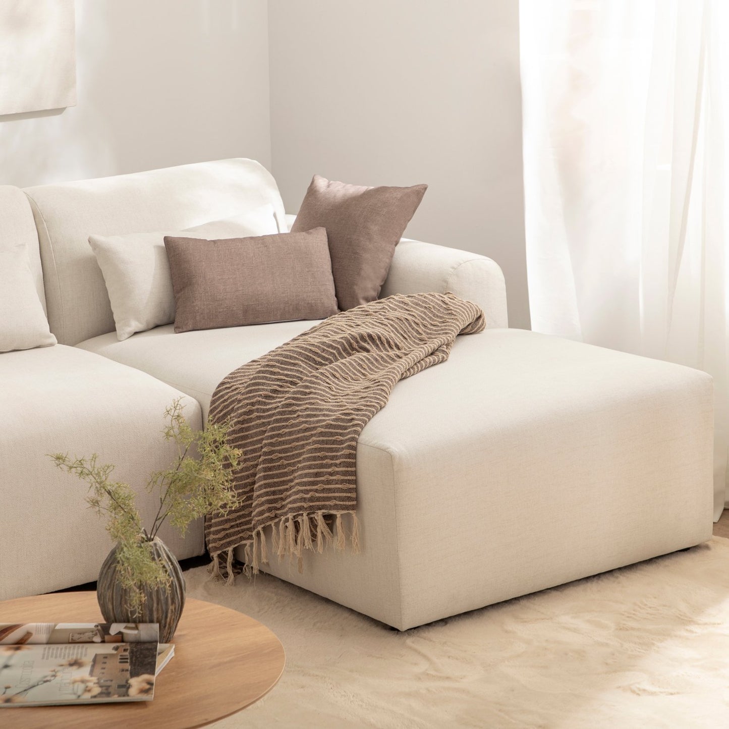 Módulo chaise longue derecha beige Cillian -  Klast